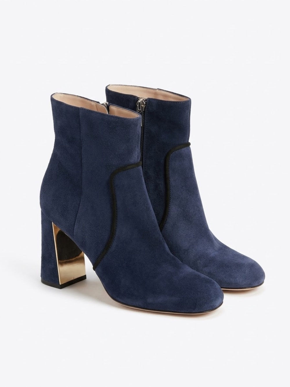 Cavallini Nada Blu Suede Ankle Boots Size 39.5
